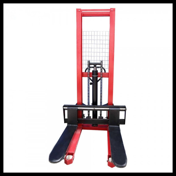 MANUAL HYDRAULIC WINCH STACKER FORKLIFT WITH ADJUSTABLE FORKS