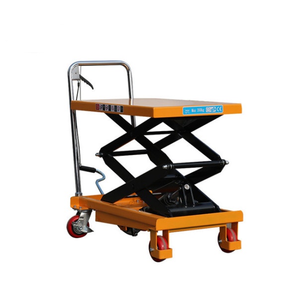 Ce Certificate Foot Control Custom 1.5t Carrier Goods Tools Roller Mobile Hydraulic Stage Scissor Lift Table Platform